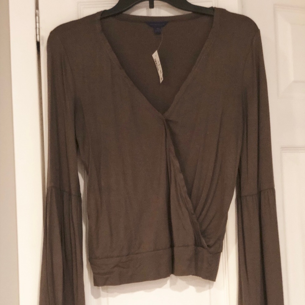 Olive Green Bell Sleeved Shirt